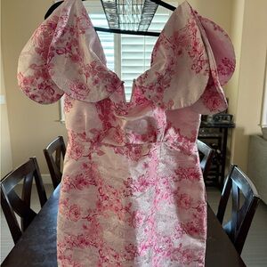 PrettyLittleThing Pink Floral Mini Dress